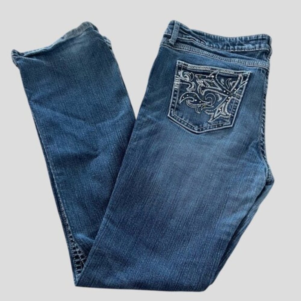 Wrangler Rock 47 Ultra Low Rise Straight Leg Denim Jeans